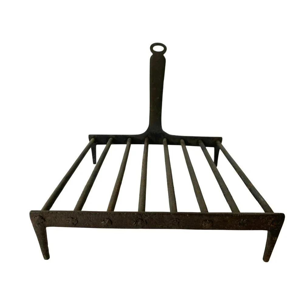 Vintage Cast Iron Fireplace Grate & Scoop Primitive Rustic Kitchen Tools Crafted - Picture 6 of 14